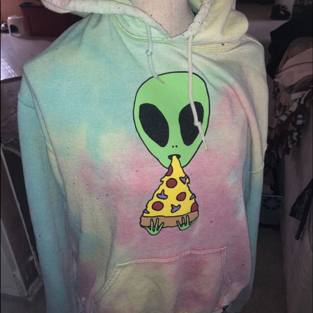 JV Alien Pizza Tie-Dye Sweatshirt